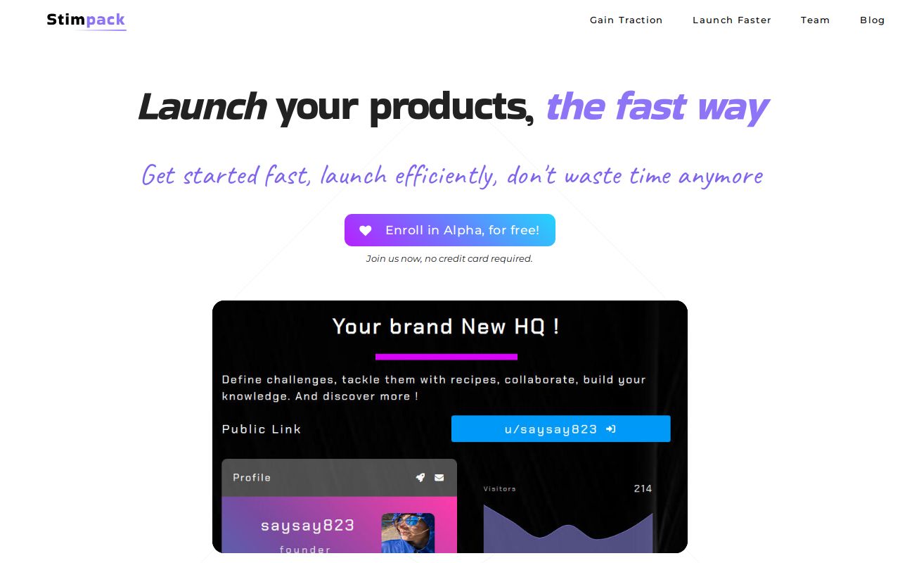 Stimpack - Launch your products, the fast way!